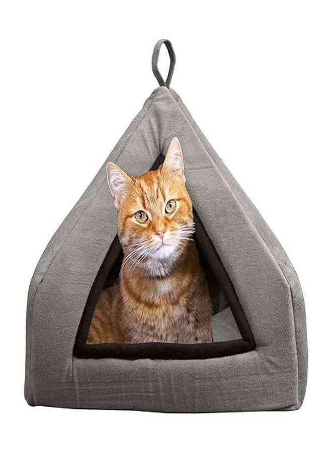Blessing Pet Supply Premium Soft Velvet Pet Hut House | for Cats, Kittens and Small Dogs | with Reversible Cushion | Washable Cozy and Comfortable | Small | 40 x 40 x 40 cm (Cat Brown, Large) - Image 4